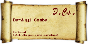Darányi Csaba névjegykártya